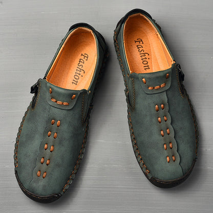 Men's Genuine Leather Casual Boots - Slip-On, Effortless Style, Wide Toe Box with Arch Support