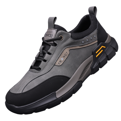 Men's Genuine Leather Hiking Boots - Lace-Up, Waterproof, Wide Toe Box with Arch Support