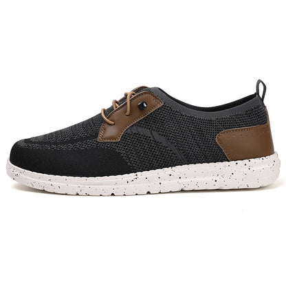 Men's Mesh Walking Shoes - Lace-Up, Breathable, Wide Toe Box with Arch Support