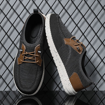 Men's Mesh Walking Shoes - Lace-Up, Breathable, Wide Toe Box with Arch Support
