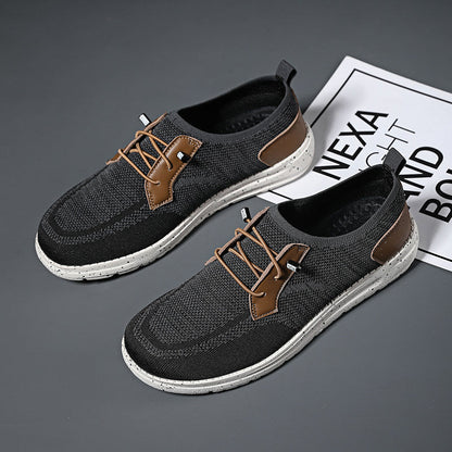 Men's Mesh Walking Shoes - Lace-Up, Breathable, Wide Toe Box with Arch Support