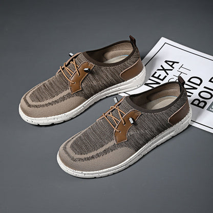 Men's Mesh Walking Shoes - Lace-Up, Breathable, Wide Toe Box with Arch Support