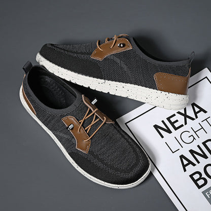 Men's Mesh Walking Shoes - Lace-Up, Breathable, Wide Toe Box with Arch Support