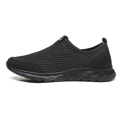 Men's Mesh Walking Shoes - Slip-On, Cushioned, Wide Toe Box with Arch Support