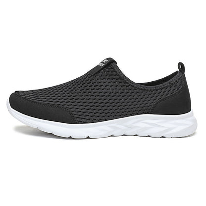 Men's Mesh Walking Shoes - Slip-On, Cushioned, Wide Toe Box with Arch Support