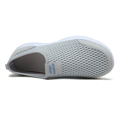 Men's Mesh Walking Shoes - Slip-On, Cushioned, Wide Toe Box with Arch Support