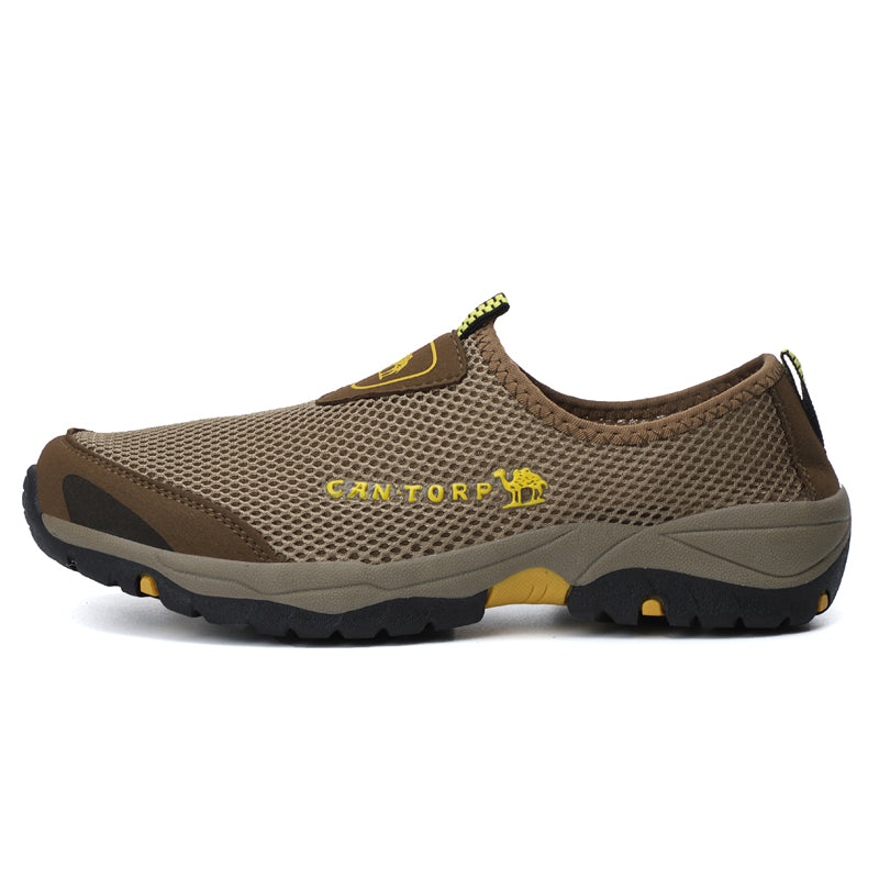 Men's Canvas Walking Shoes - Slip-On, Breathable, Wide Toe Box with Arch Support