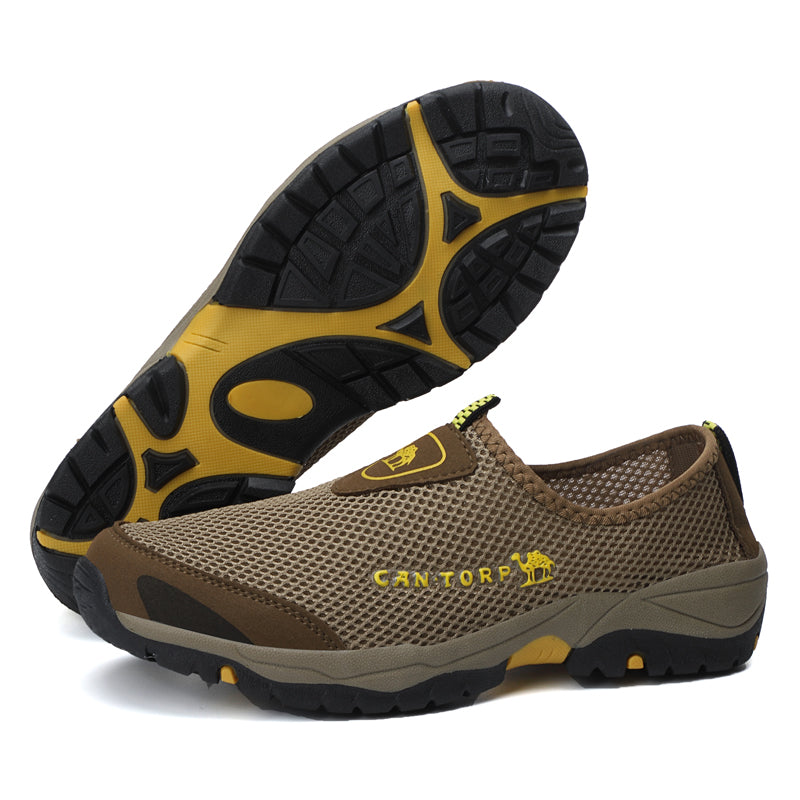 Men's Canvas Walking Shoes - Slip-On, Breathable, Wide Toe Box with Arch Support