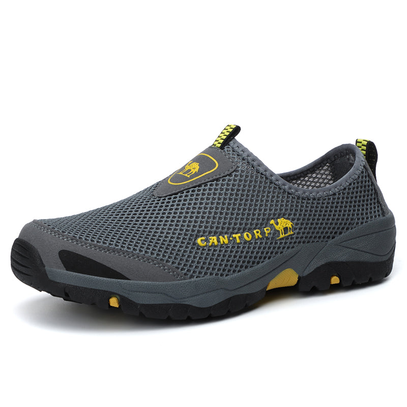 Men's Canvas Walking Shoes - Slip-On, Breathable, Wide Toe Box with Arch Support