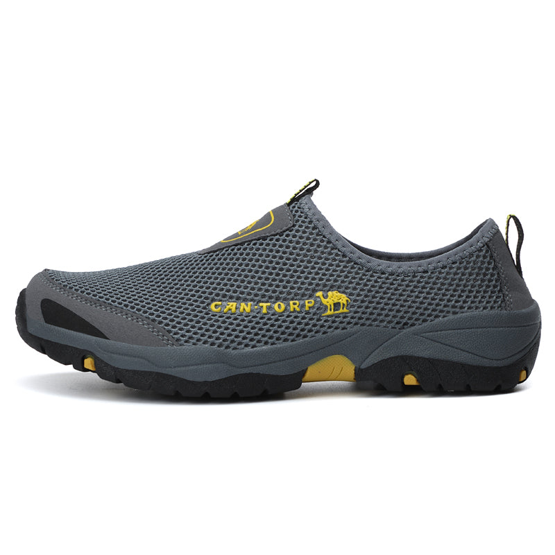 Men's Canvas Walking Shoes - Slip-On, Breathable, Wide Toe Box with Arch Support