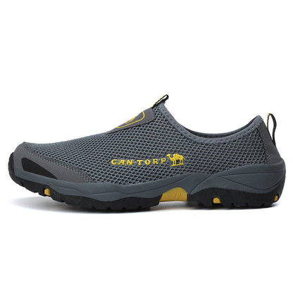 Men's Canvas Walking Shoes - Slip-On, Breathable, Wide Toe Box with Arch Support