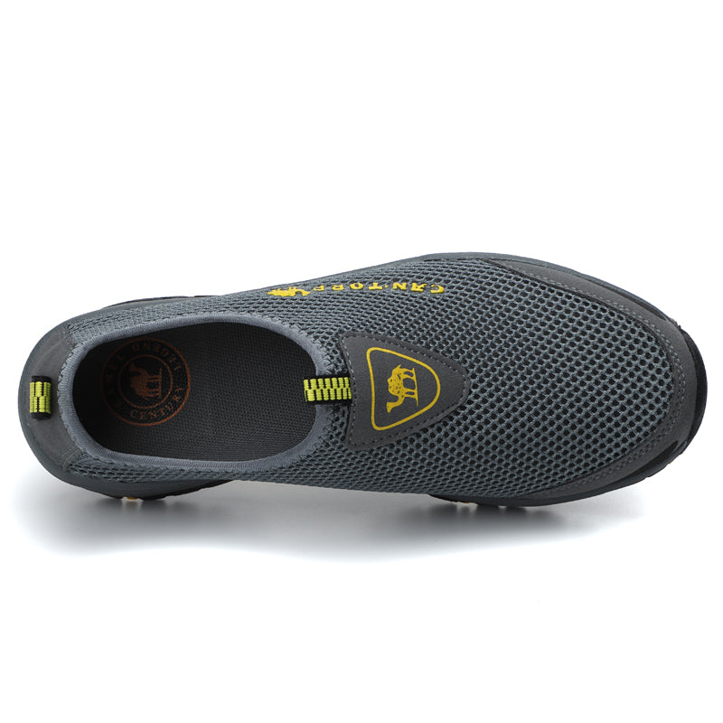 Men's Canvas Walking Shoes - Slip-On, Breathable, Wide Toe Box with Arch Support