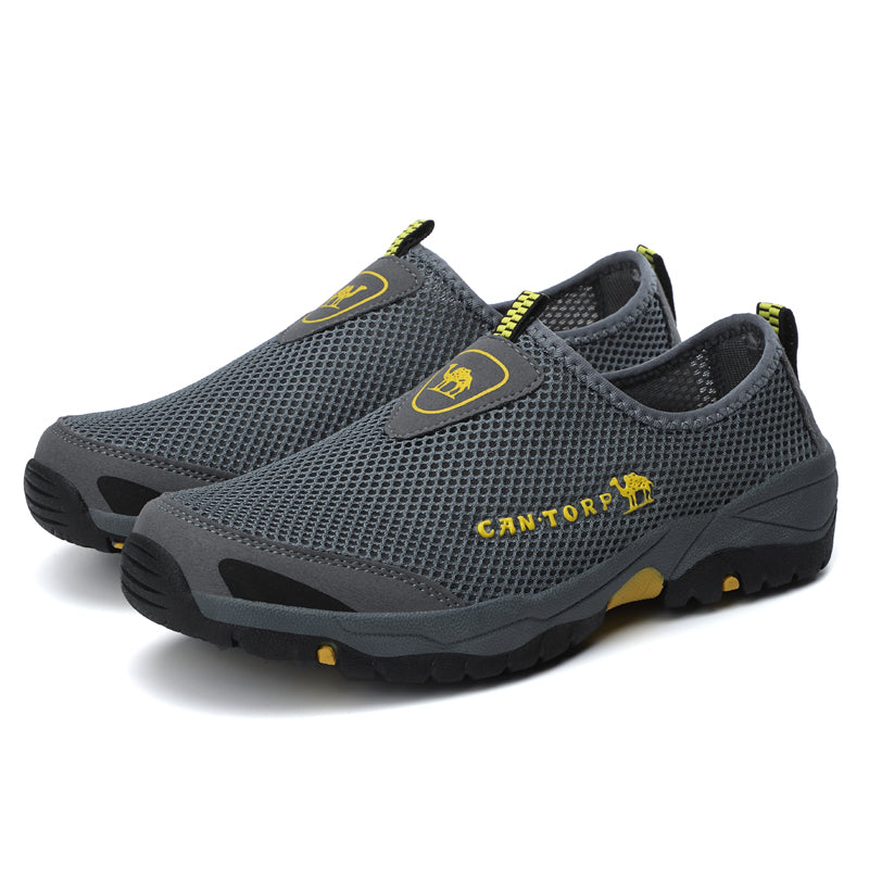 Men's Canvas Walking Shoes - Slip-On, Breathable, Wide Toe Box with Arch Support