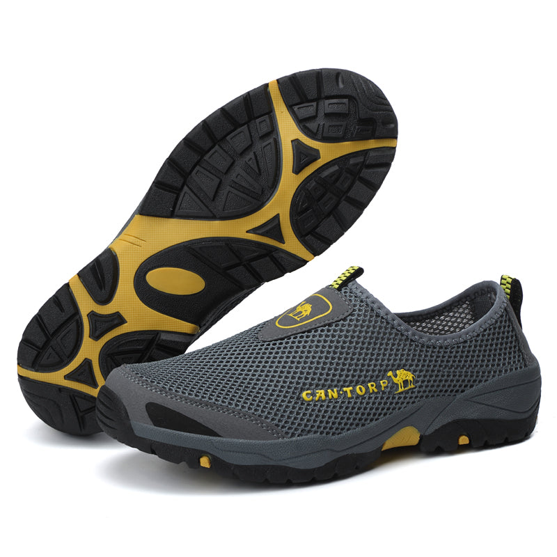 Men's Canvas Walking Shoes - Slip-On, Breathable, Wide Toe Box with Arch Support