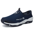 Men's Canvas Walking Shoes - Slip-On, Breathable, Wide Toe Box with Arch Support