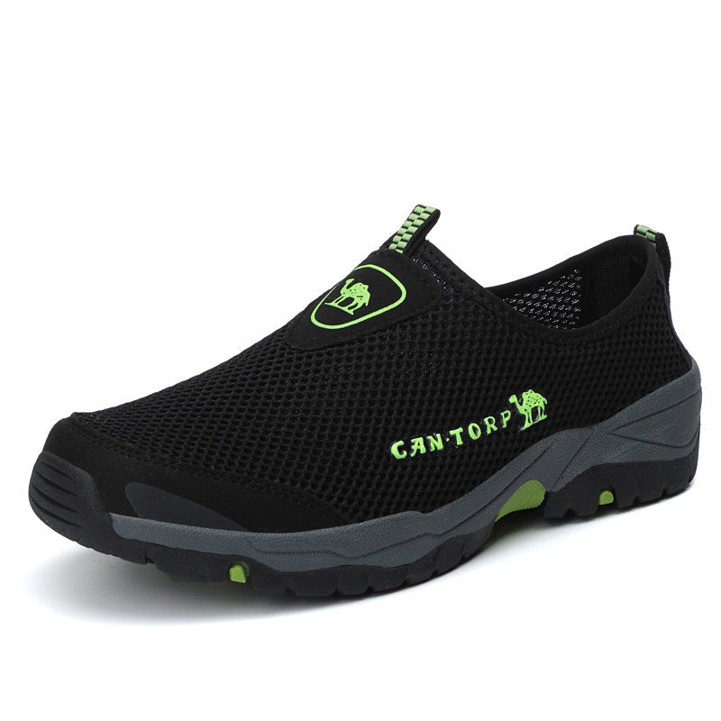 Men's Canvas Walking Shoes - Slip-On, Breathable, Wide Toe Box with Arch Support
