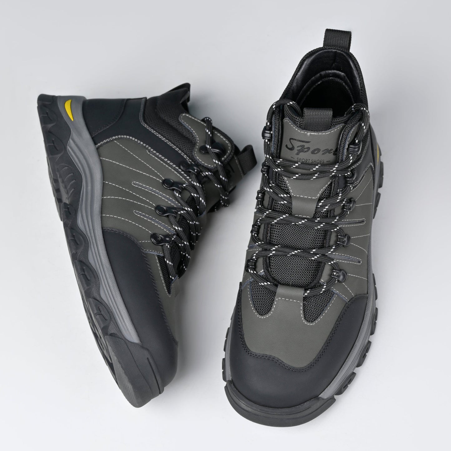 Men's Genuine Leather Work Boots - Lace-Up, Slip-Resistant, Wide Toe Box with Arch Support