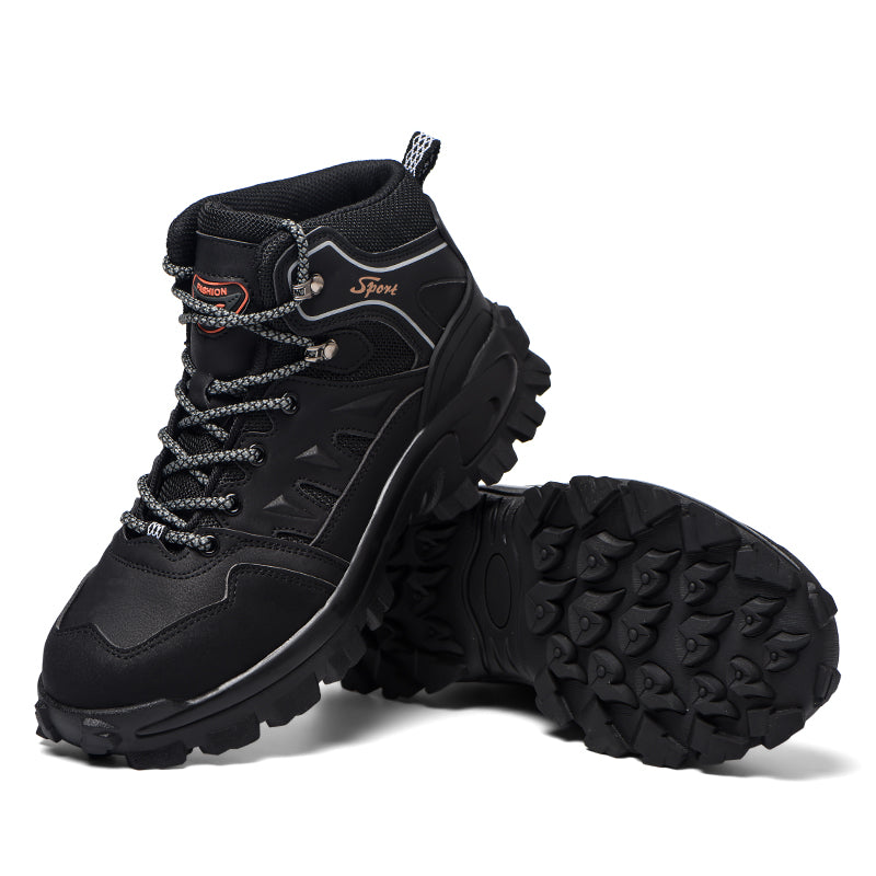 Men's Genuine Leather Work Boots - Lace-Up, Waterproof, Wide Toe Box with Arch Support for Safety, Casual & Outdoor