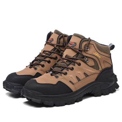 🔥Sale 70% OFF-Men's Genuine Leather Work Boots - Lace-Up, Waterproof, Wide Toe Box with Arch Support for Safety, Casual & Outdoor