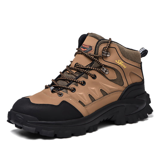 🔥Sale 70% OFF-Men's Genuine Leather Work Boots - Lace-Up, Waterproof, Wide Toe Box with Arch Support for Safety, Casual & Outdoor
