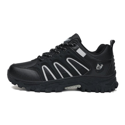 Men's Mixed Material Hiking Shoes - Lace-Up, Waterproof, Wide Toe Box with Arch Support