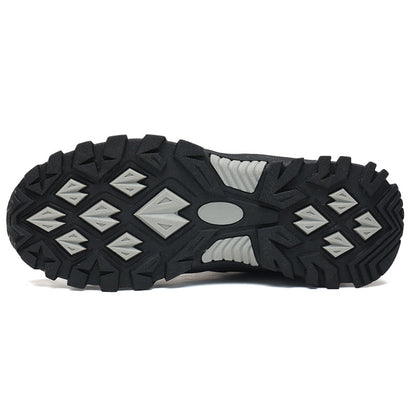 Men's Mixed Material Hiking Shoes - Lace-Up, Waterproof, Wide Toe Box with Arch Support