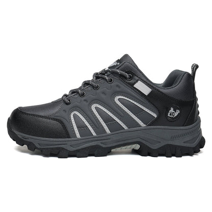 Men's Mixed Material Hiking Shoes - Lace-Up, Waterproof, Wide Toe Box with Arch Support