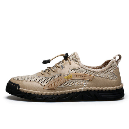Men's Mesh Hiking Shoes - Slip-On, Breathable, Slip-Resistant, Wide Toe Box with Arch Support