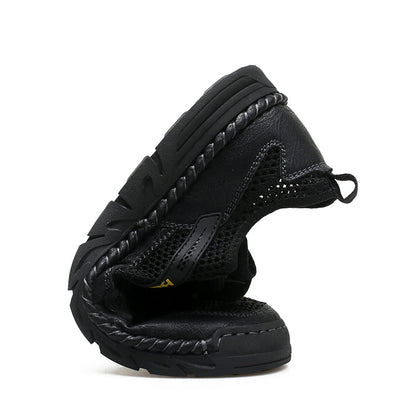 Men's Mesh Hiking Shoes - Slip-On, Breathable, Slip-Resistant, Wide Toe Box with Arch Support