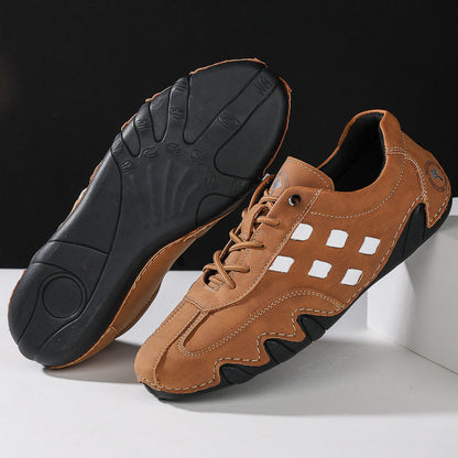 Men's  Low Top Suede Casual Boots - Lace-Up, Waterproof, Wide Toe Box with Arch Support