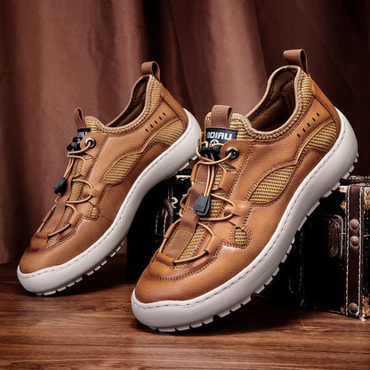 (⏰ Last Day 70% OFF 🔥)Men's Classic Leather Mesh Hiking Shoes - Slip-On, Breathable, Slip-Resistant, Wide Toe Box with Arch Support