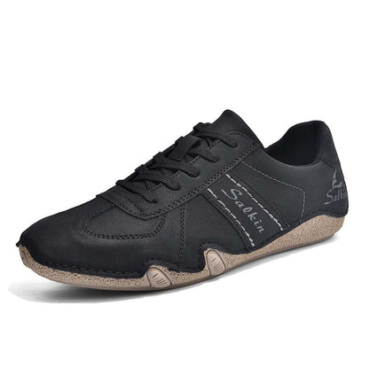 Men's Comfortable Lightweight Anti-Slip Outdoor Walking Work Sneakers - Lace-Up, Waterproof, Wide Toe Box with Arch Support
