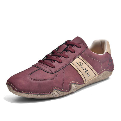 Men's Comfortable Lightweight Anti-Slip Outdoor Walking Work Sneakers - Lace-Up, Waterproof, Wide Toe Box with Arch Support