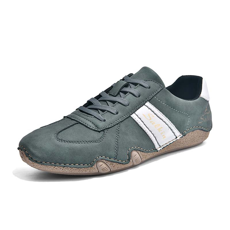 Men's Comfortable Lightweight Anti-Slip Outdoor Walking Work Sneakers - Lace-Up, Waterproof, Wide Toe Box with Arch Support
