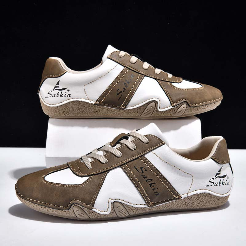 Men's Comfortable Lightweight Anti-Slip Outdoor Walking Work Sneakers - Lace-Up, Waterproof, Wide Toe Box with Arch Support