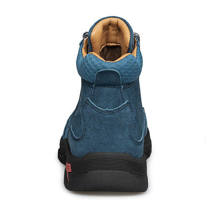 Men's Suede Work Boots - Lace-Up, Waterproof, Wide Toe Box with Arch Support