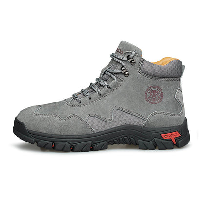 Men's Suede Work Boots - Lace-Up, Waterproof, Wide Toe Box with Arch Support
