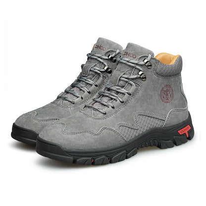 Men's Suede Work Boots - Lace-Up, Waterproof, Wide Toe Box with Arch Support