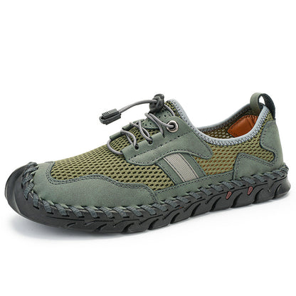 Men's Mesh Hiking Shoes - Slip-On, Breathable, Slip-Resistant, Wide Toe Box with Arch Support