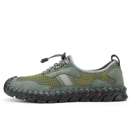 Men's Mesh Hiking Shoes - Slip-On, Breathable, Slip-Resistant, Wide Toe Box with Arch Support