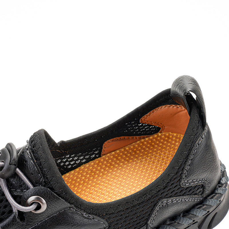 Men's Mesh Hiking Shoes - Slip-On, Breathable, Slip-Resistant, Wide Toe Box with Arch Support
