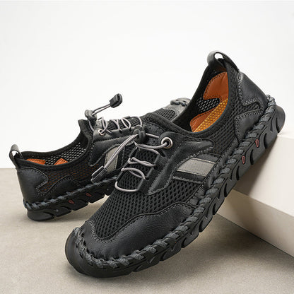 Men's Mesh Hiking Shoes - Slip-On, Breathable, Slip-Resistant, Wide Toe Box with Arch Support