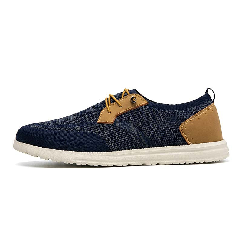 Men's Mesh Walking Shoes - Lace-Up, Breathable, Wide Toe Box with Arch Support