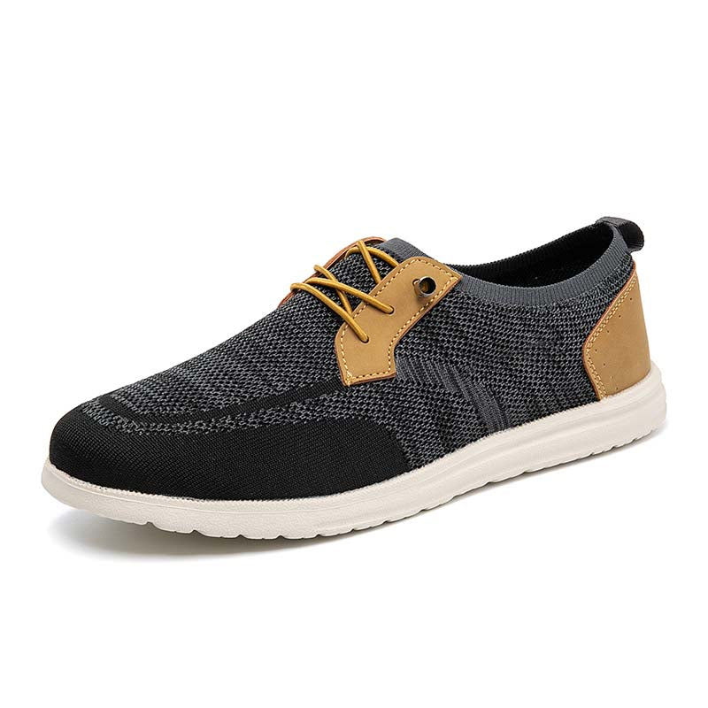 Men's Mesh Walking Shoes - Lace-Up, Breathable, Wide Toe Box with Arch Support