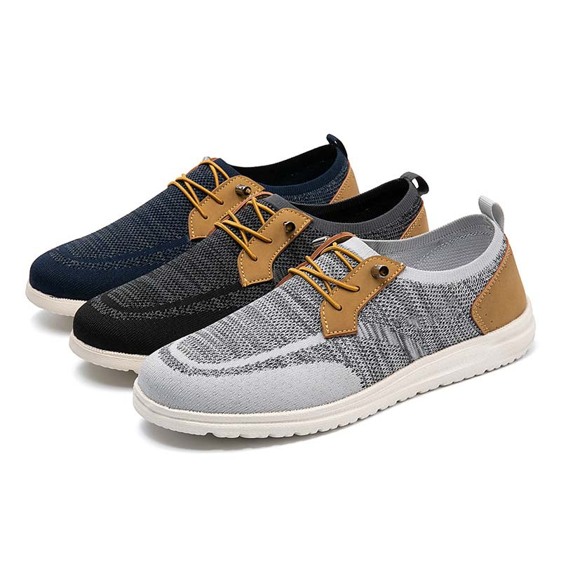 Men's Mesh Walking Shoes - Lace-Up, Breathable, Wide Toe Box with Arch Support