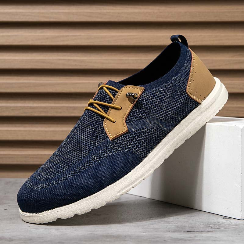 Men's Mesh Walking Shoes - Lace-Up, Breathable, Wide Toe Box with Arch Support