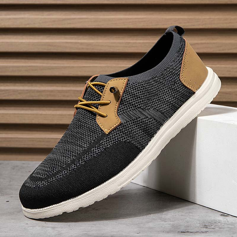 Men's Mesh Walking Shoes - Lace-Up, Breathable, Wide Toe Box with Arch Support