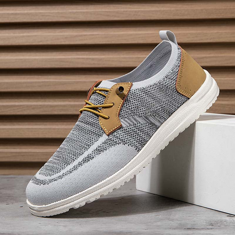 Men's Mesh Walking Shoes - Lace-Up, Breathable, Wide Toe Box with Arch Support