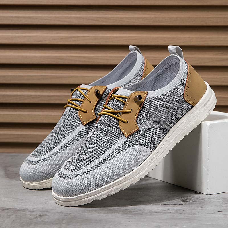 Men's Mesh Walking Shoes - Lace-Up, Breathable, Wide Toe Box with Arch Support
