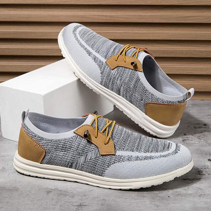 Men's Mesh Walking Shoes - Lace-Up, Breathable, Wide Toe Box with Arch Support
